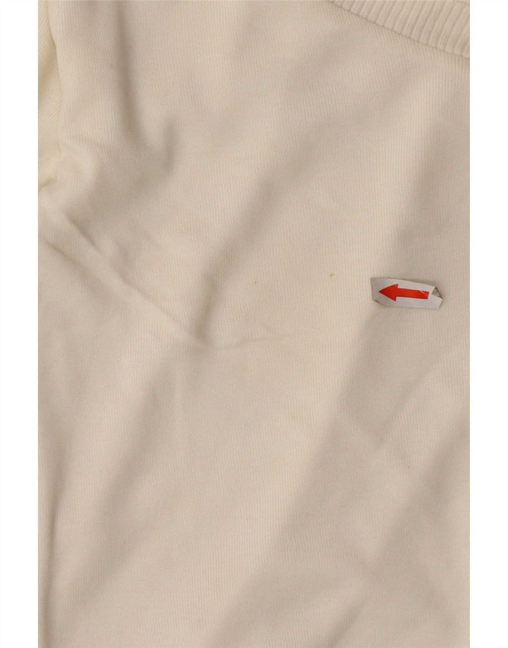 Massimo Dutti Dame Crop V-hals sweater UK 12 Medium Off White