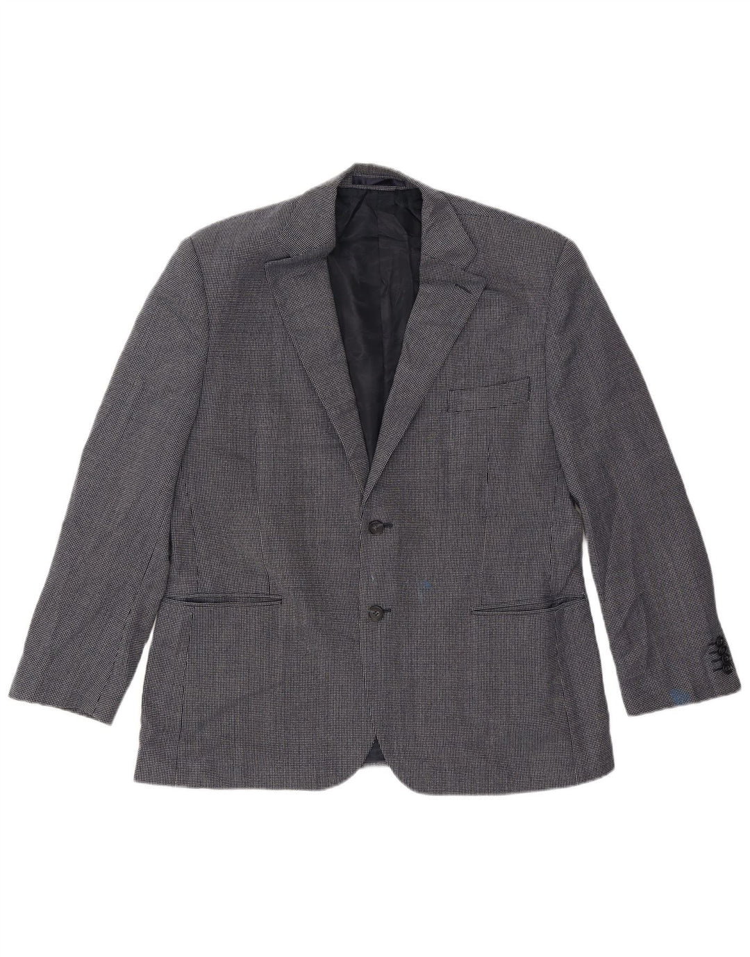 Marks & Spencer Herre Short Blazer Jacket UK 42 Large Navy Blue Spotted