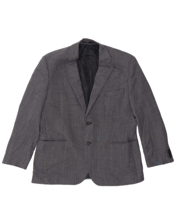 Marks & Spencer Herre Short Blazer Jacket UK 42 Large Navy Blue Spotted