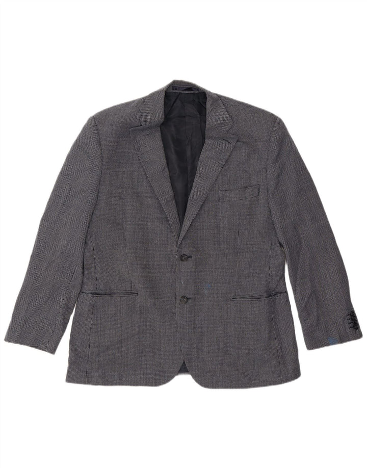 Marks & Spencer Herre Short Blazer Jacket UK 42 Large Navy Blue Spotted