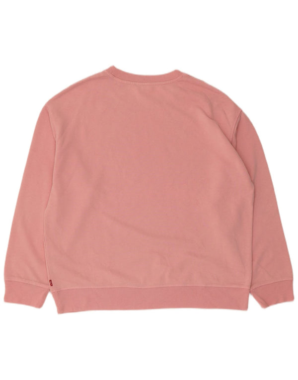 Levi's Dame grafisk sweatshirt Jumper UK 16 Large Pink Bomuld