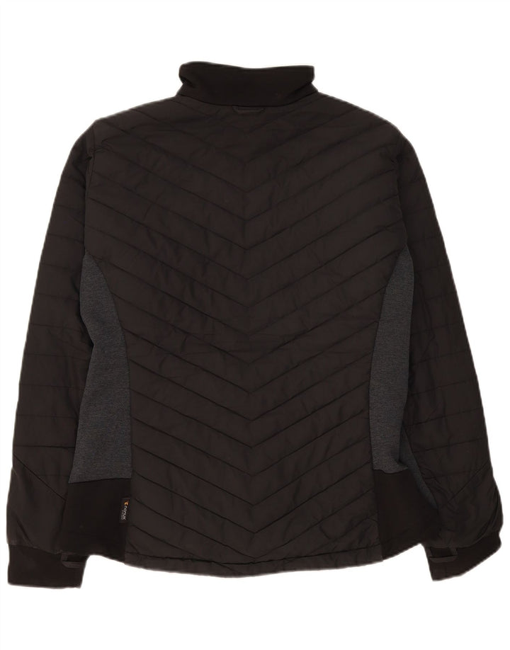 Jack Wolfskin Dame polstret jakke UK 16 Large Black Colourblock Polyester