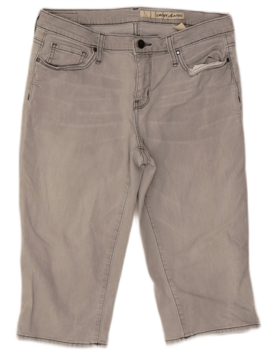 DKNY Dame denim Shorts US 10 Large W27 Grå Bomuld