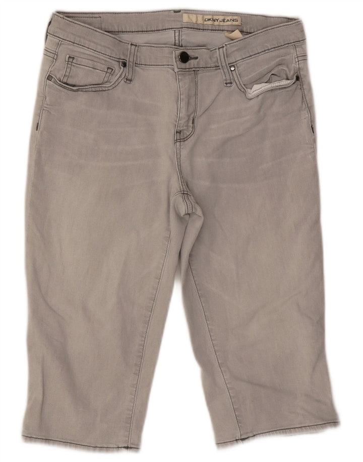 DKNY Dame denim Shorts US 10 Large W27 Grå Bomuld