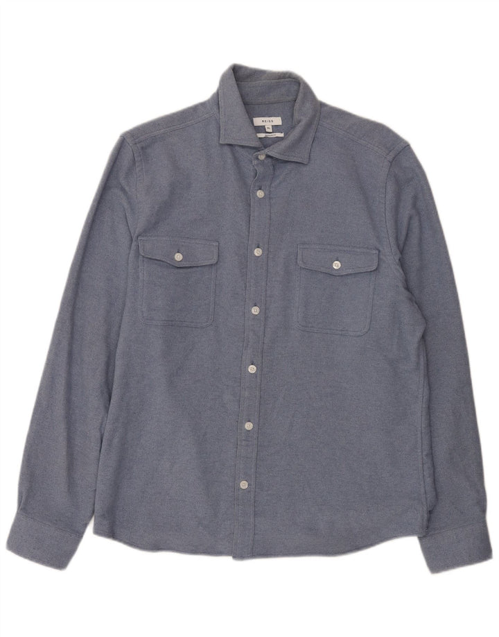 Reiss herre Regular Fit skjorte XL blå bomuld