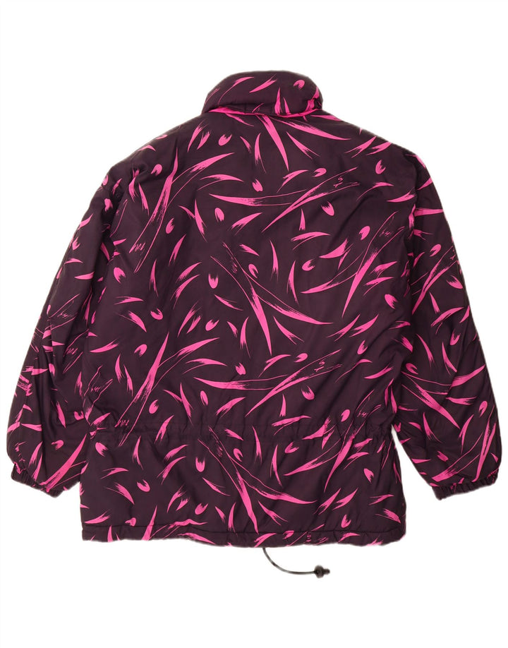 Diadora Dame Oversized Windbreaker Coat UK 14 Medium Purple Floral