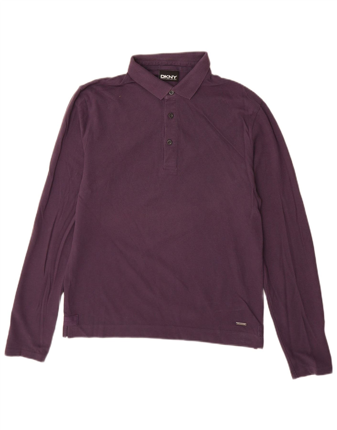 DKNY Langærmet poloshirt til mænd Medium lilla bomuld