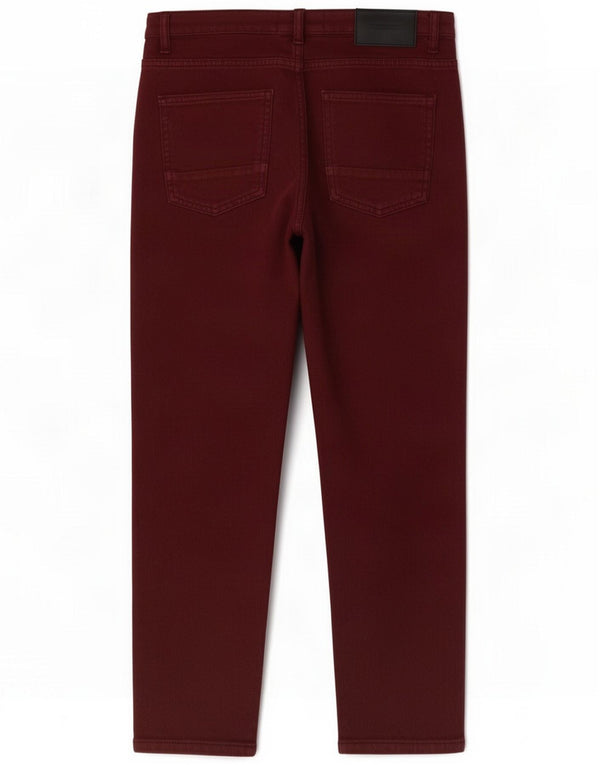 Zara Herre Cropped Jeans EU 38 Small W30 L23 Burgundy Colourblock Cotton