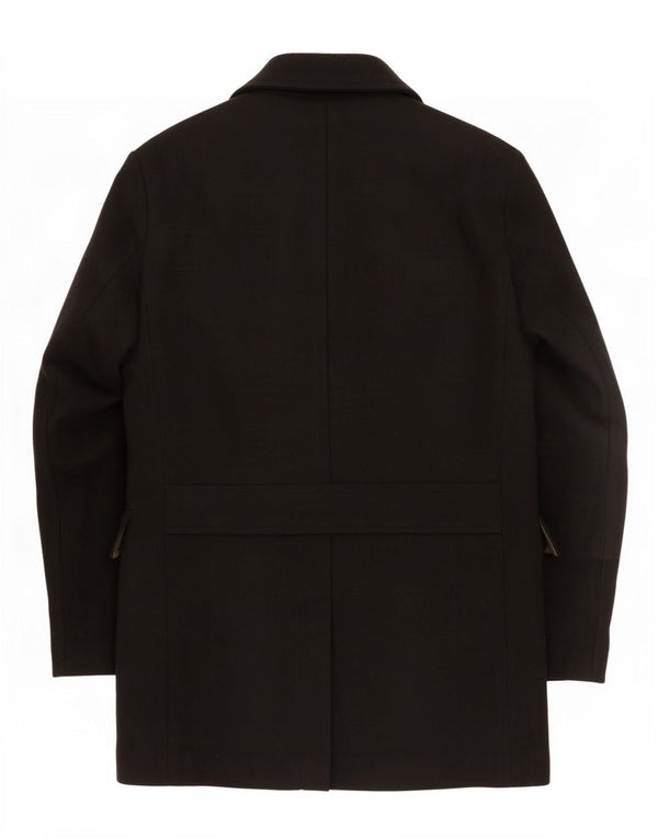 Marks & Spencer Herre Military Double Breasted Coat UK 38 Medium Black