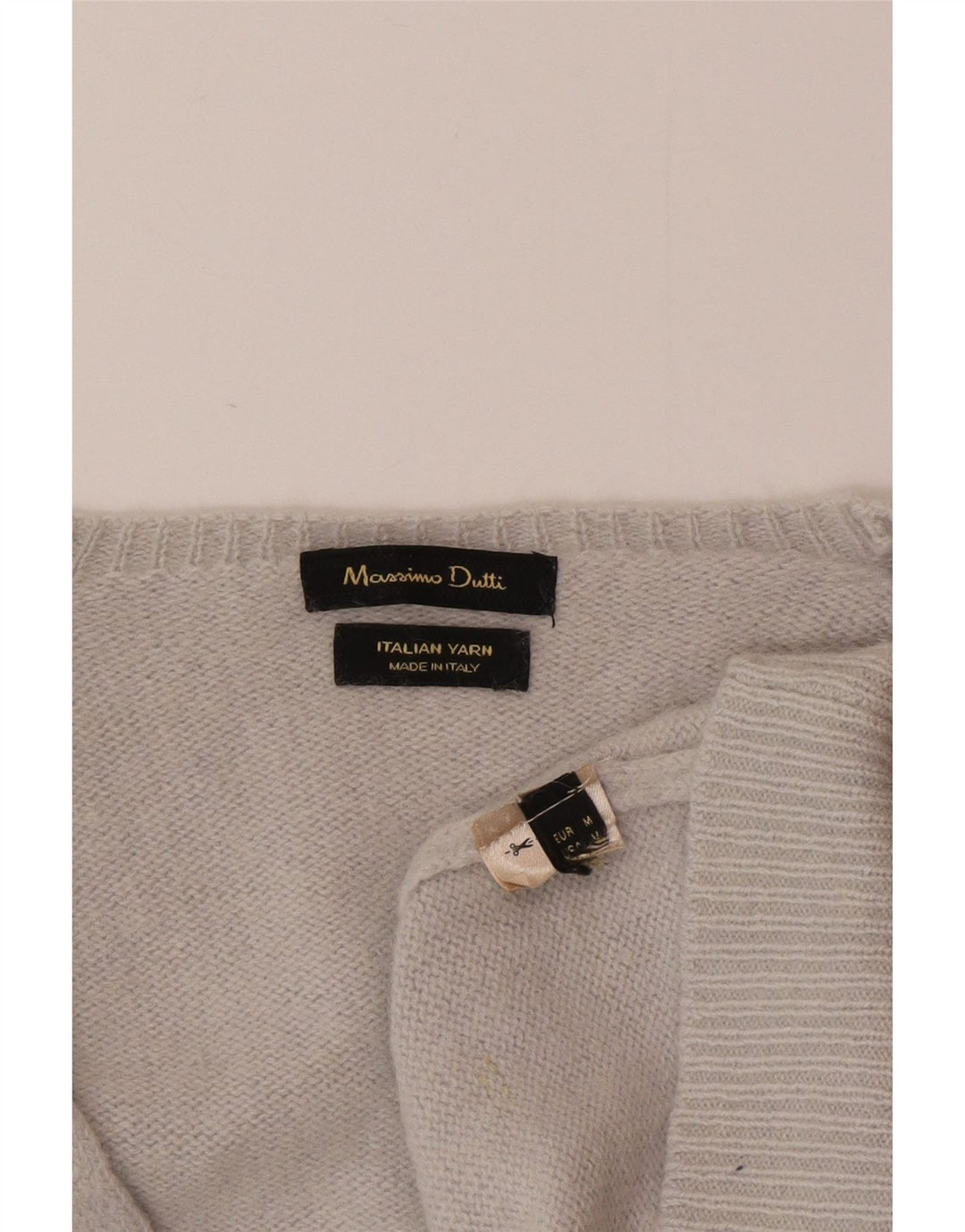 Massimo Dutti Dame V-hals sweater UK 12 Medium Grå