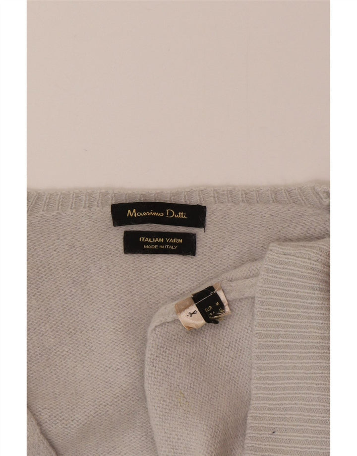 Massimo Dutti Dame V-hals sweater UK 12 Medium Grå
