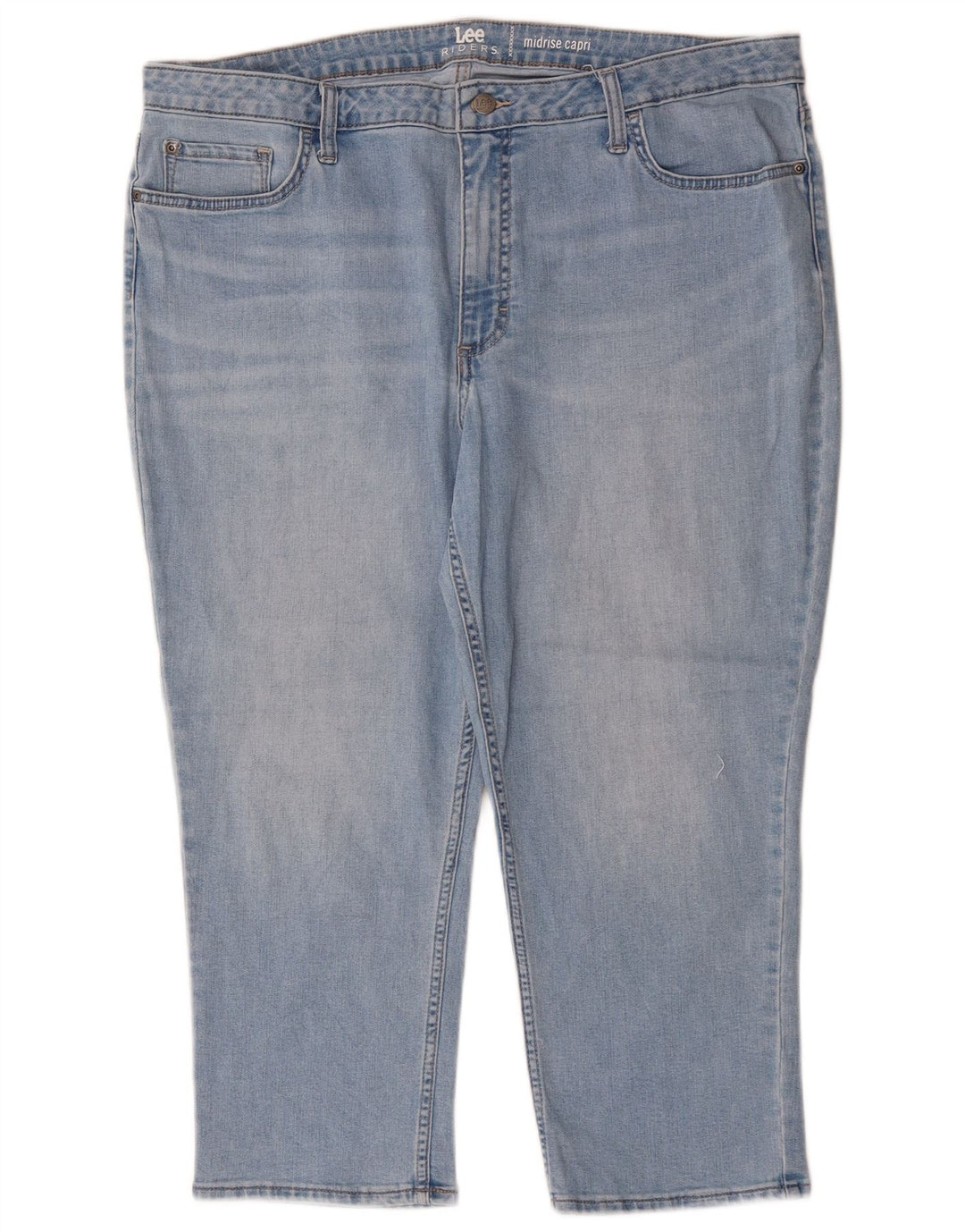 LEE dameryttere mellemhøje capri jeans US 20 3XL W40 L23 blå bomuld