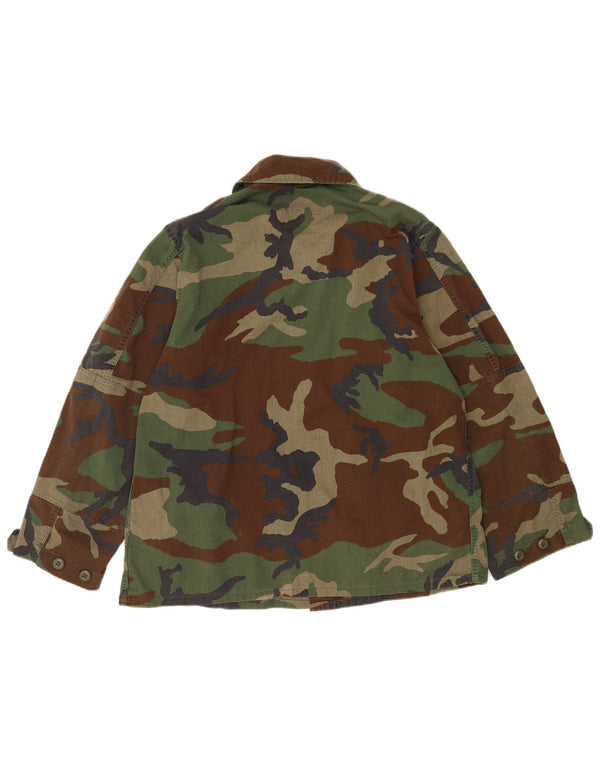 Vintage Herre Military Shirt Medium Khaki Camouflage