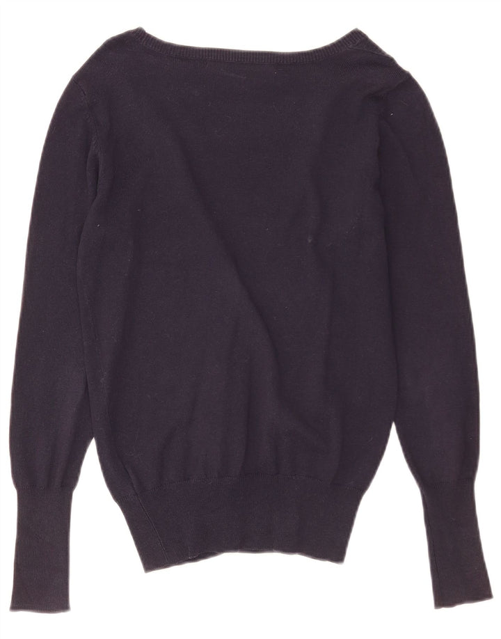 Zara Dame Cardigan Sweater UK 10 Small Navy Blue