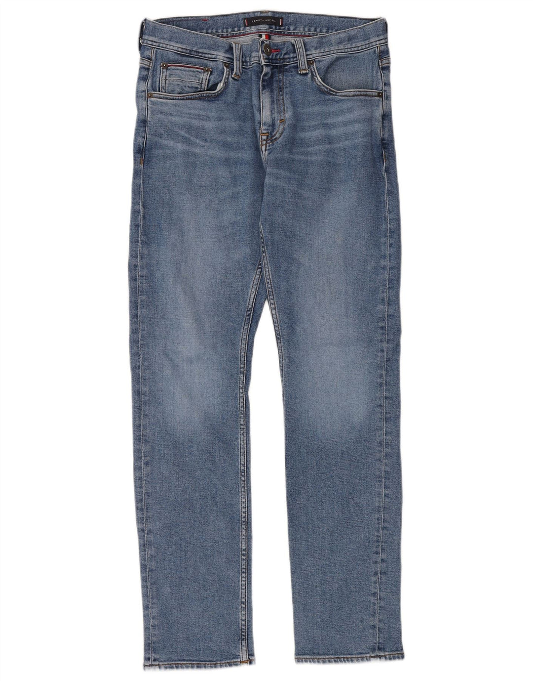 TOMMY HILFIGER Herre Denton Straight Jeans W32 L32 Blå Bomuld
