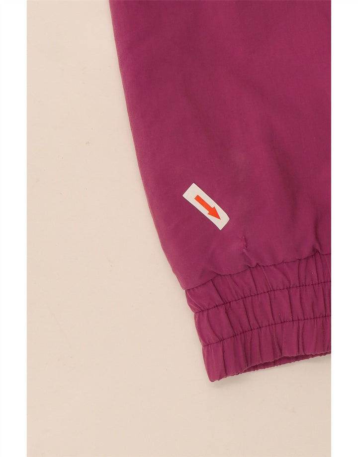 Vintage Herre Grafisk Pullover Skijakke UK 44 2XL Lilla Colourblock