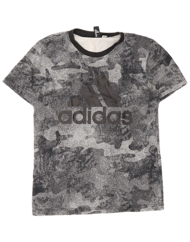 Adidas Herre grafisk T-shirt Top Medium Grey Camouflage