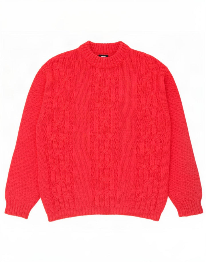 Vintage Dame Turtle Neck Jumper Sweater UK 14 Medium Red