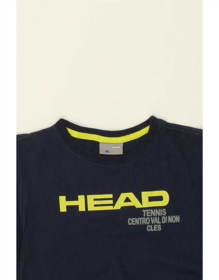 HEAD Boys Graphic T-Shirt Top 14-15 Years Navy Blue Cotton Vintage HEAD and Second-Hand HEAD from Messina Hembry 