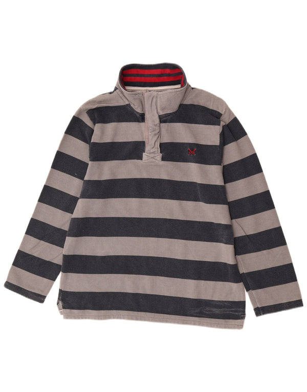 Besætningstøj Herre Zip Neck Sweatshirt Jumper Medium Grå Stribet
