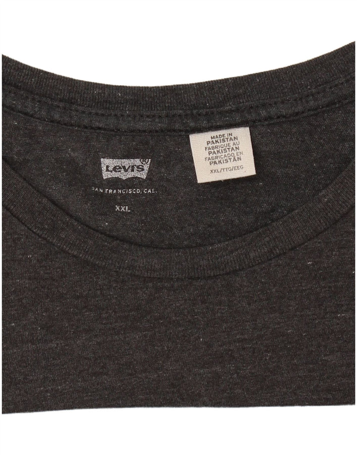 LEVI'S Herre Grafisk T-Shirt Top 2XL Grå