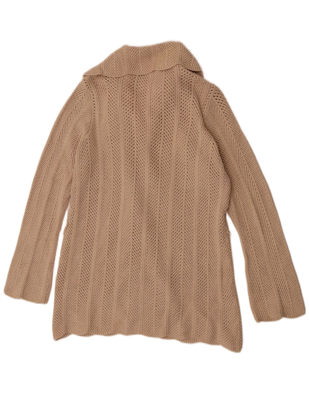 Marks & Spencer Dame Longline Åben Cardigan Sweater UK 14 Large Beige