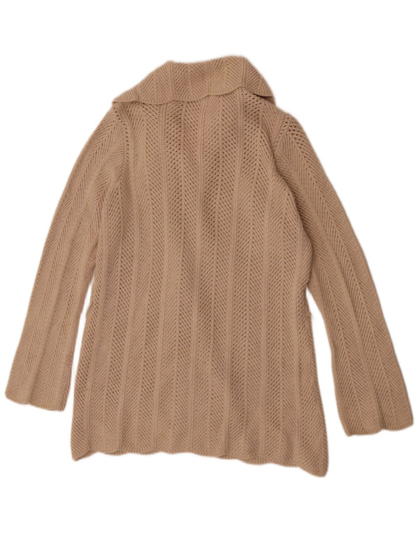 Marks & Spencer Dame Longline Åben Cardigan Sweater UK 14 Large Beige