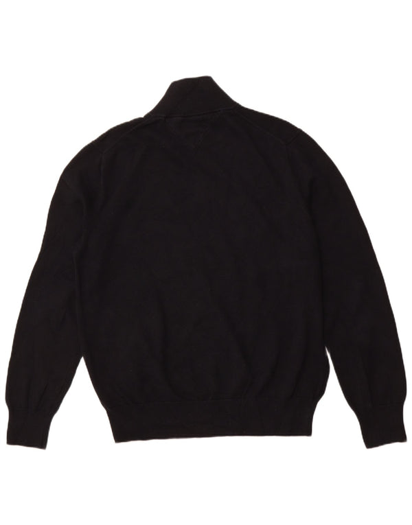 TOMMY HILFIGER Sweater med lynlås til mænd Stor sort bomuld