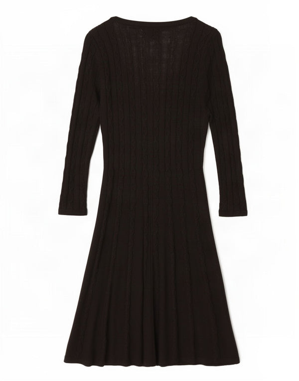 Monsoon Dame 3/4-ærmet Jumper Dress UK 8 Small Black Acryl