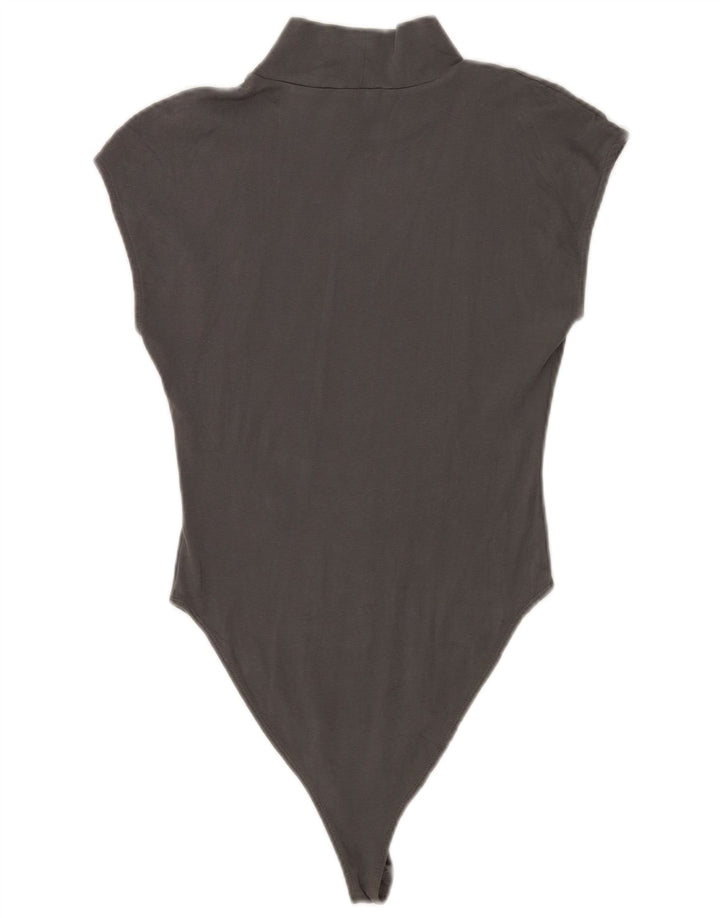 Zara Dame Ærmeløs Bodysuit UK 12 Medium Grey Bomuld
