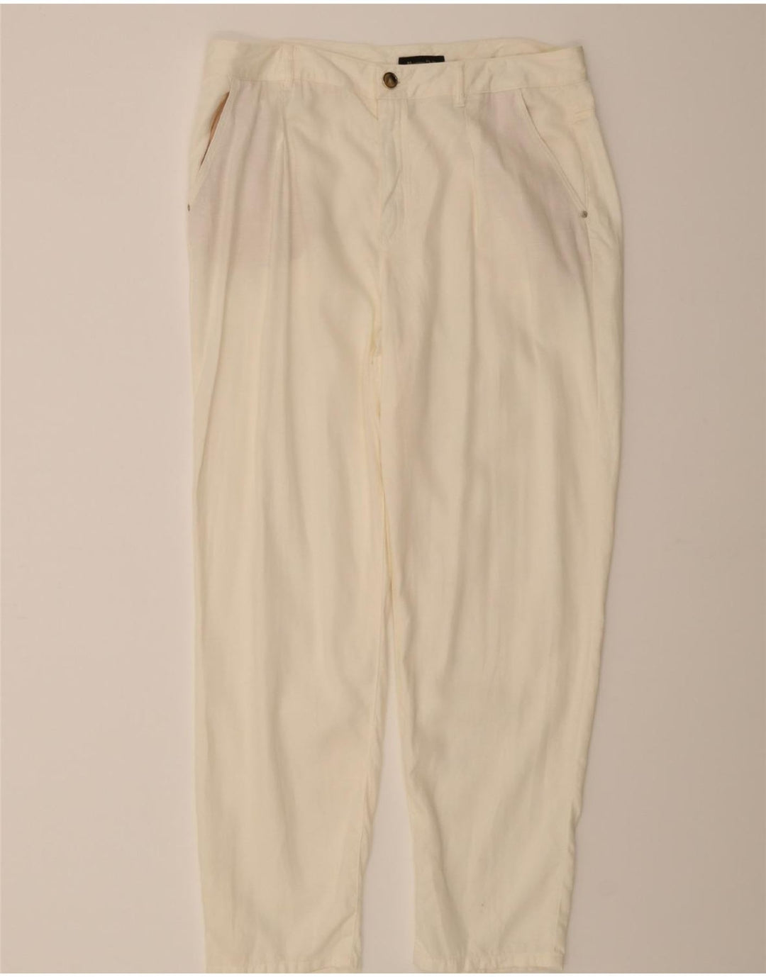 MASSIMO DUTTI Womens Slim Chino Trousers US 12 Large W34 L29 White Vintage Massimo Dutti and Second-Hand Massimo Dutti from Messina Hembry 