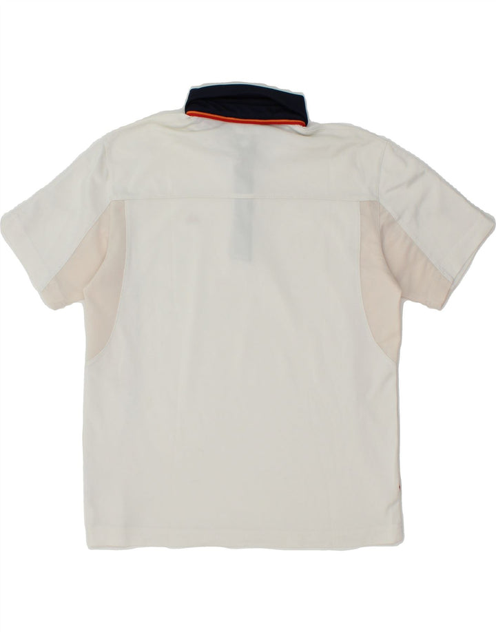 ELLESSE Boys Polo Shirt 11-12 Years White Colourblock Vintage Ellesse and Second-Hand Ellesse from Messina Hembry 
