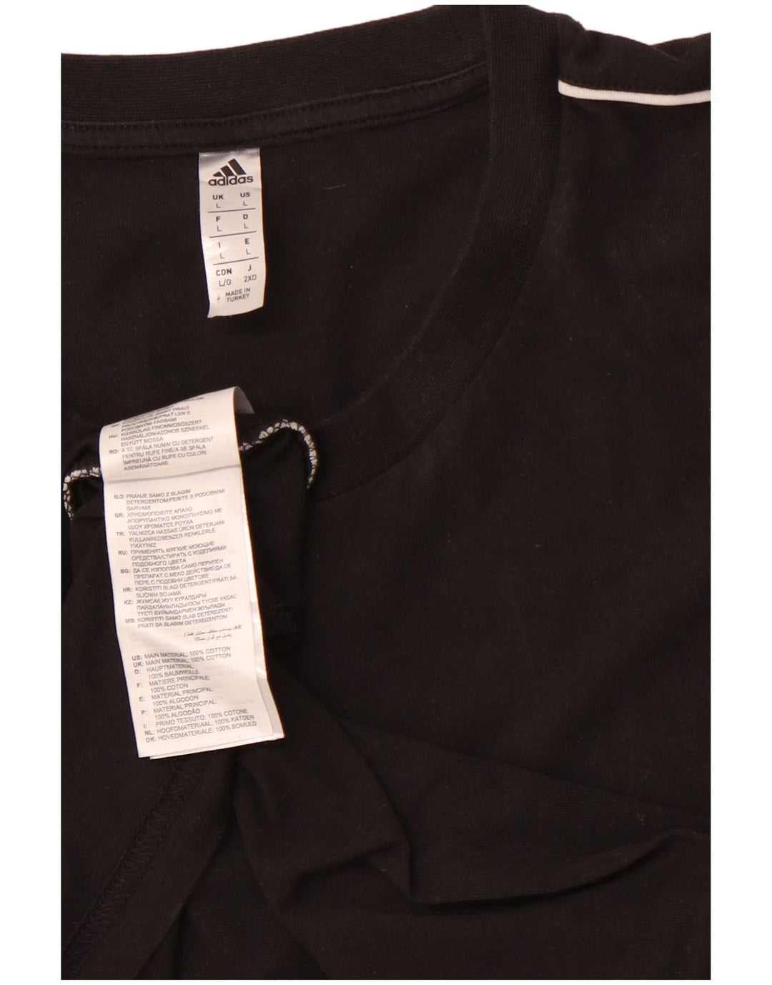 ADIDAS Herre T-Shirt Top Stor Sort Bomuld