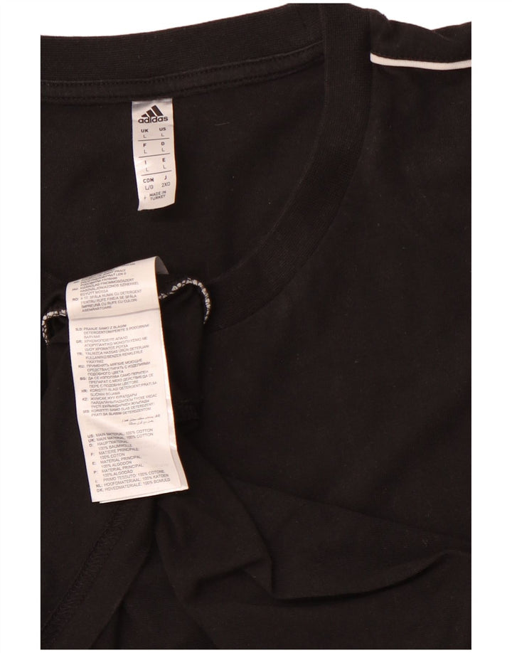 ADIDAS Herre T-Shirt Top Stor Sort Bomuld