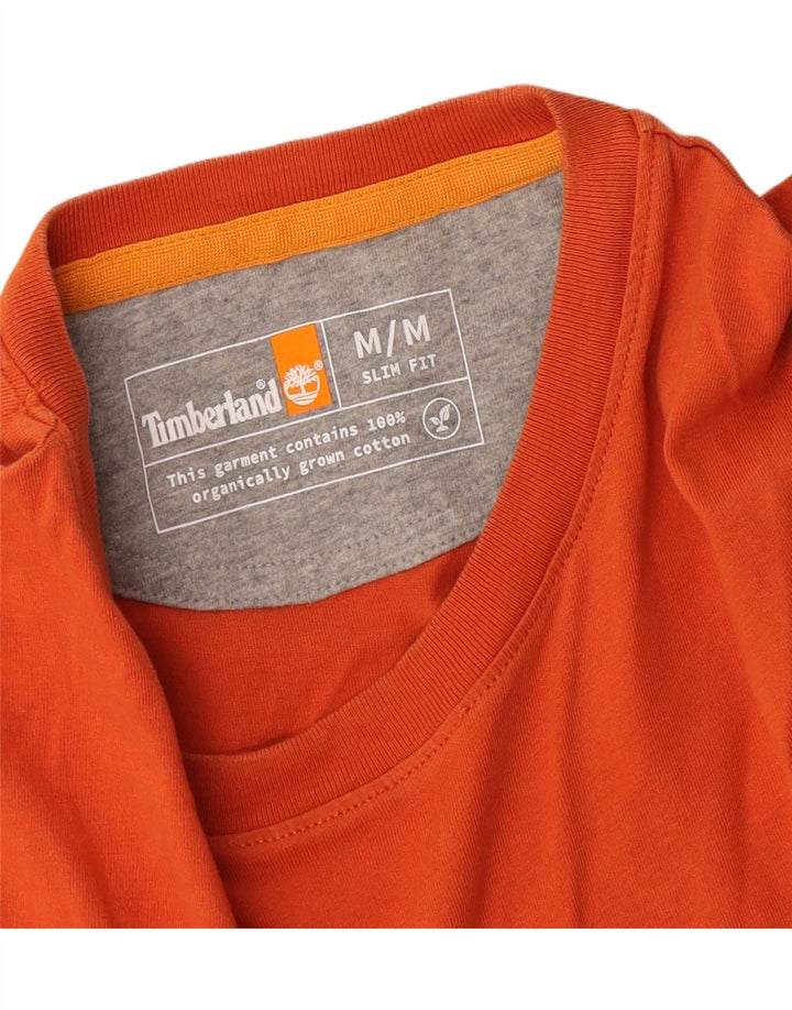 Timberland Herre Slim Fit T-Shirt Top Medium Orange Bomuld