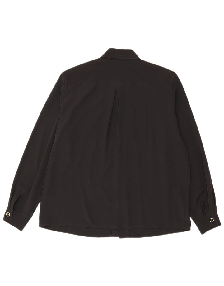 Yessica skjortebluse til kvinder EU 44 XL Sort blomstret polyester