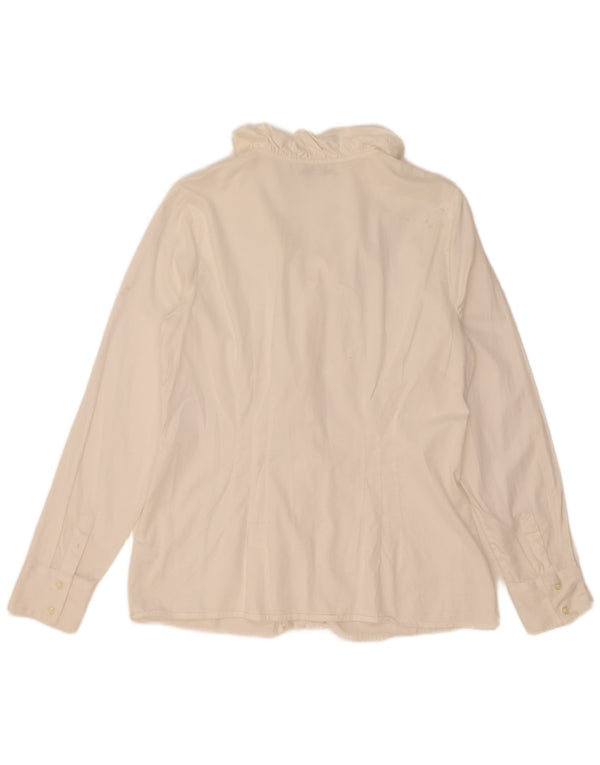 Banana Republic Dame Flæse Front Shirt UK 14 Stor hvid bomuld
