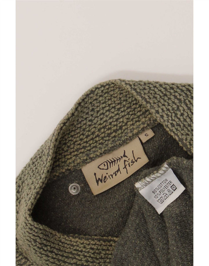 Weird Fish Herre Sweatshirt Jumper Small Khaki Bomuld
