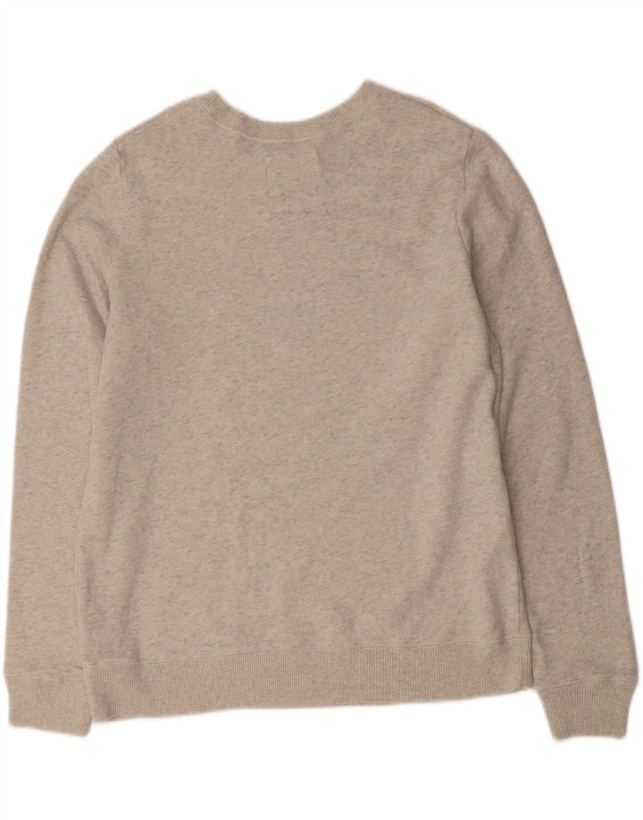 HOLLISTER Mens Graphic Sweatshirt Jumper Large Grey Flecked Cotton