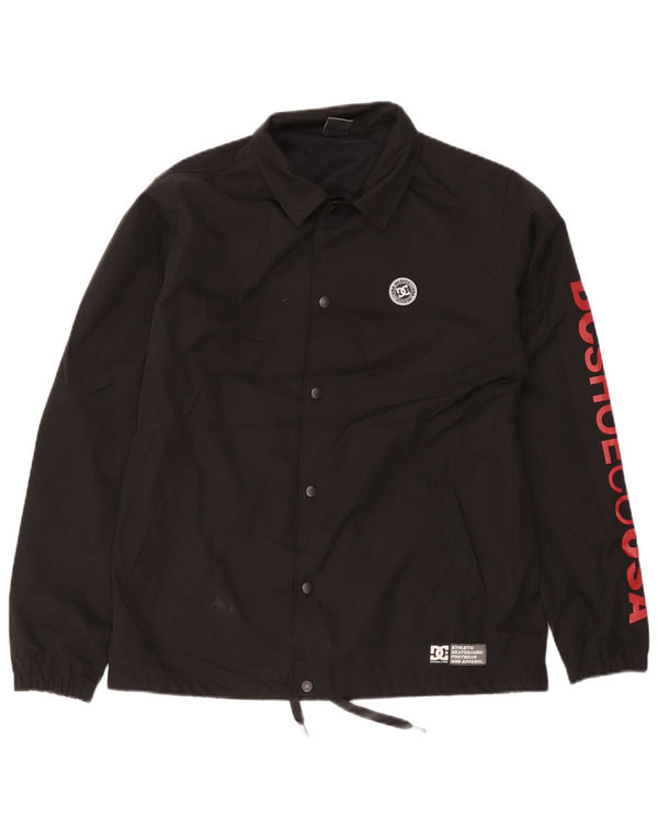 DC Grafisk regnjakke til mænd UK 38 Medium Sort Polyester