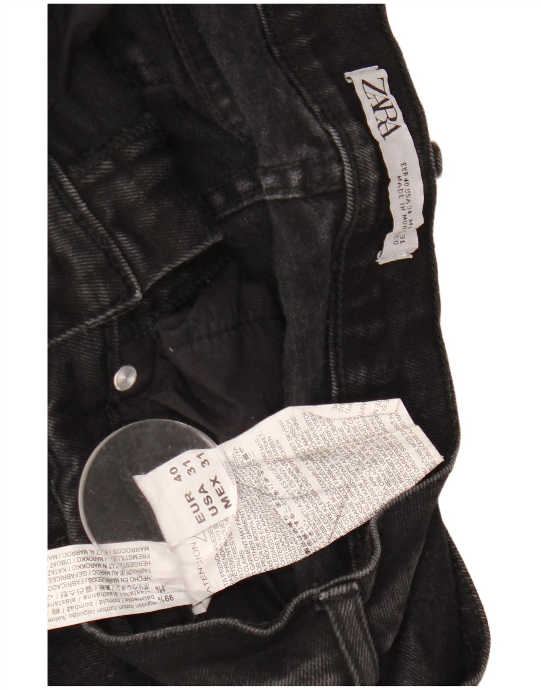 Zara Herre Skinny Jeans EU 40 Medium W30 L30 Sort Bomuld