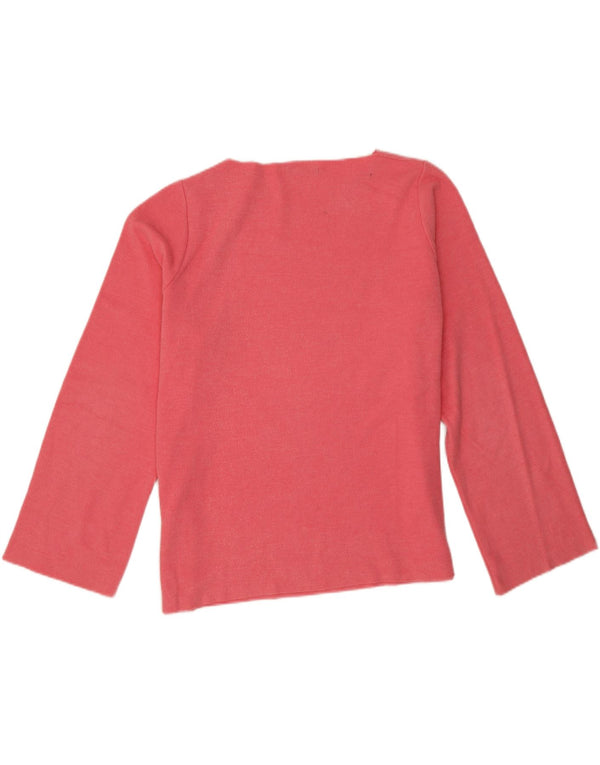 Zara Dame Oversized Top Langærmet UK 16 Large Pink Bomuld