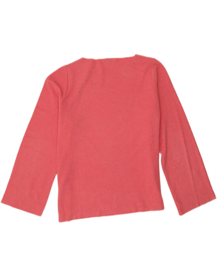 Zara Dame Oversized Top Langærmet UK 16 Large Pink Bomuld