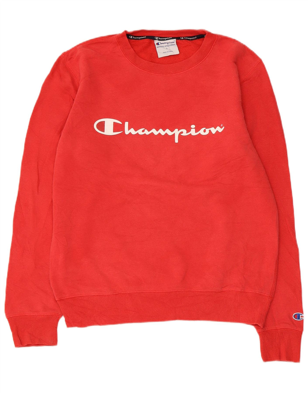 Champion Herre Grafisk Sweatshirt Jumper Lille Rød Bomuld