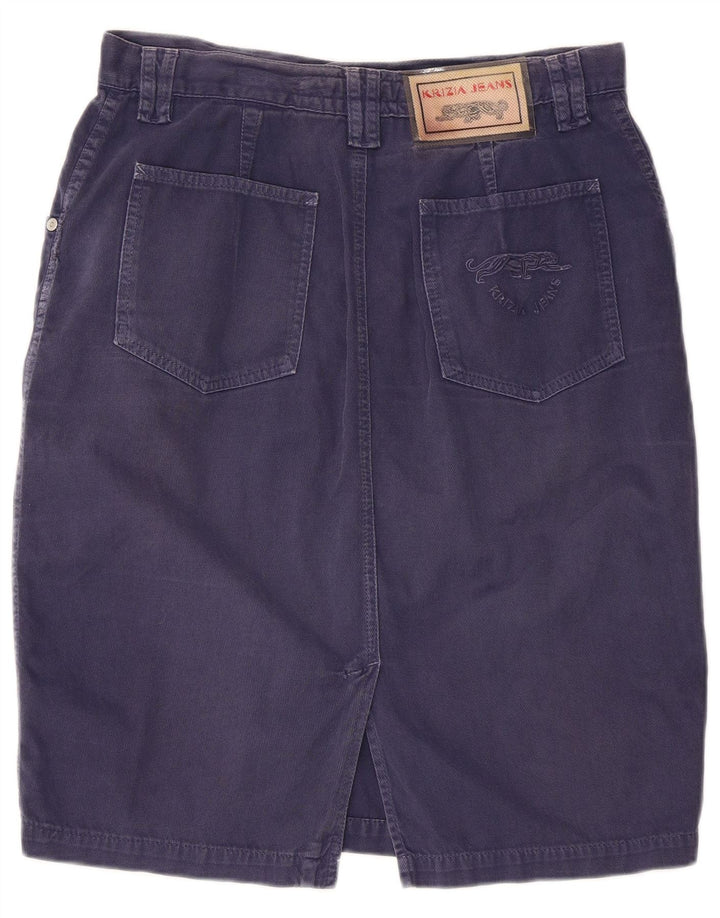 Krizia Dame Denim Nederdel W33 Stor Marineblå Bomuld