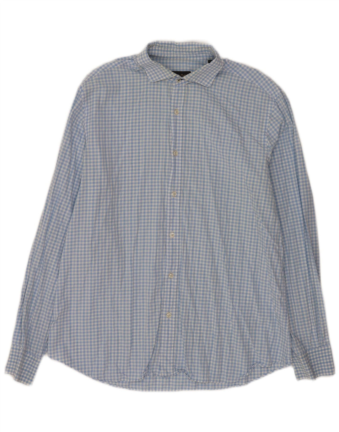 Massimo Dutti Herre Casual Fit skjorte XL Blå Gingham Bomuld