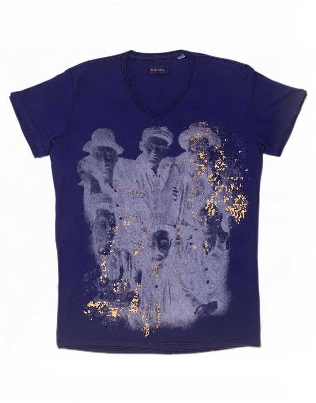 Diesel Herre Grafisk T-Shirt Top Stor Blå