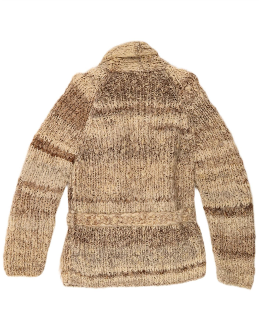 Vintage dame cardigan sweater UK 12 medium brun stribet