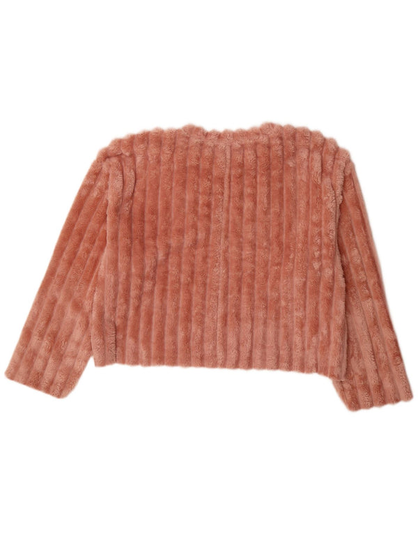 Zara Dame Loose Fit Fleece Jumper UK 16 Large Pink