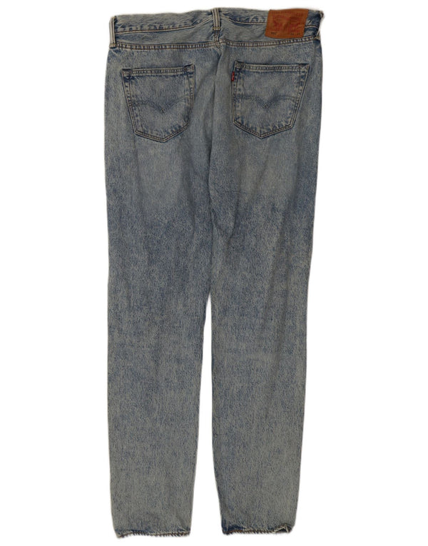 Levi's Herre 501 Distressed Straight Jeans W34 L34 Blå Bomuld
